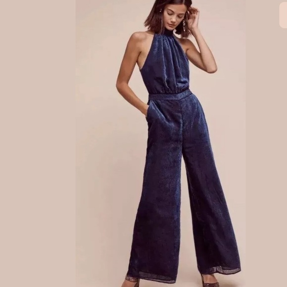 anthropologie velvet jumpsuit